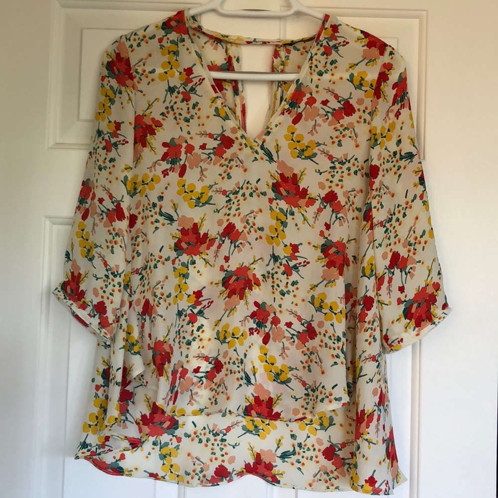 Zara Floral Flowy Blouse
